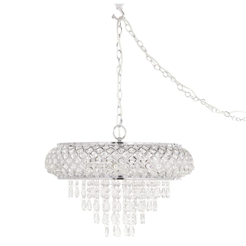 Silver Orchid Erlanger Clear and Chrome Tiered Crystal Glass Chandelier - 18.75"L x 18.75"W x 14.25"H