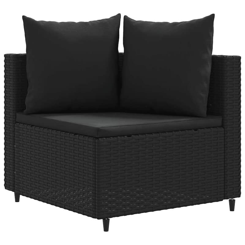 vidaXL Patio Sofa Set Set of 10 Black PE rattan - 8.2 x 12.1 x 4.6