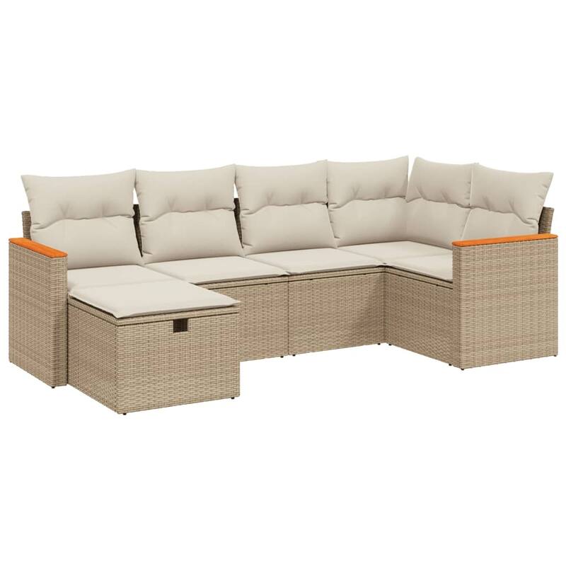 vidaXL Patio Sofa Set with Cushions Outdoor Conversation Furniture Poly Rattan
