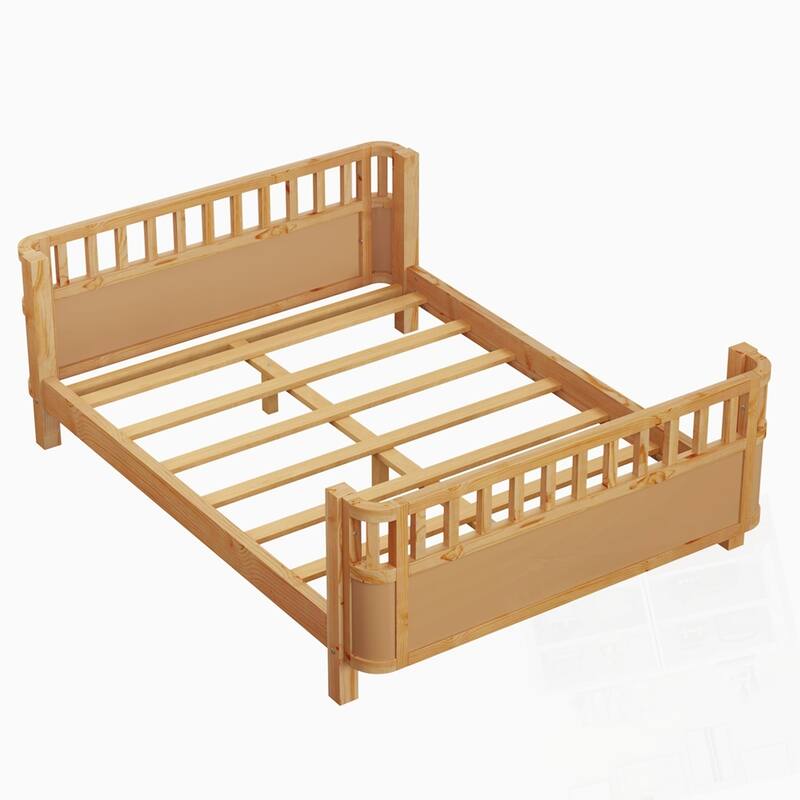 Wood Low Profile Bed Wood Platform Bed for Kids