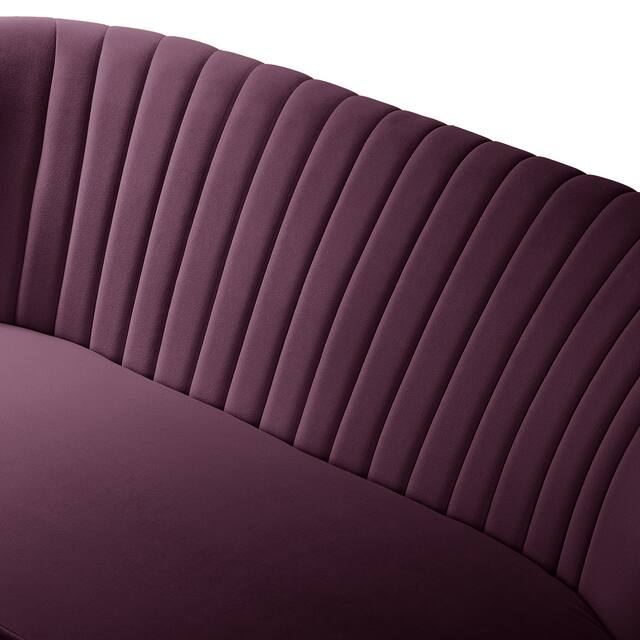 HULALA HOME Monica Modern Velvet Tufted Loveseat with Metal Legs