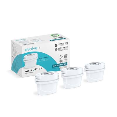 Aqua Optima Evolve+ Filter for Filter Pitchers, Pack of 3