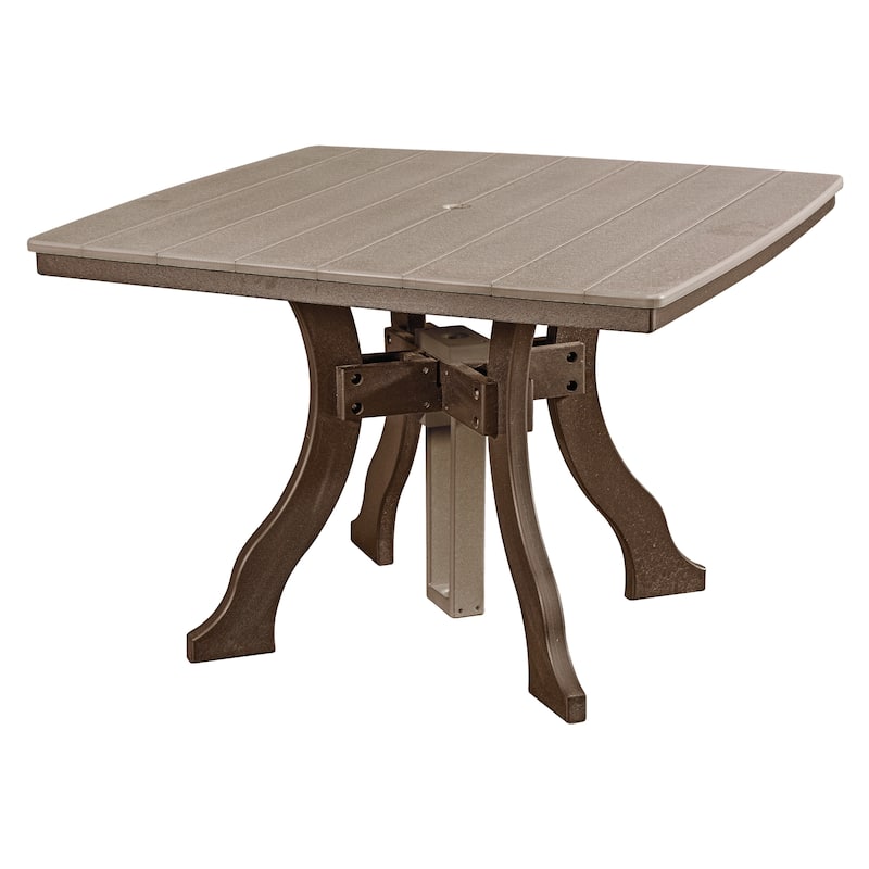 American Furniture Classics Dining Height Square Table , Made in the USA - Weatherwood on Tudor Brown