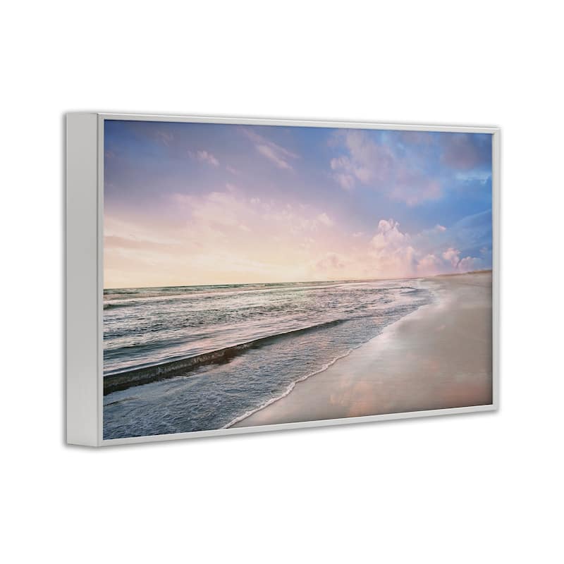 Stupell Receding Beach Shore Framed Giclee Art Design By Natalie Carpentieri