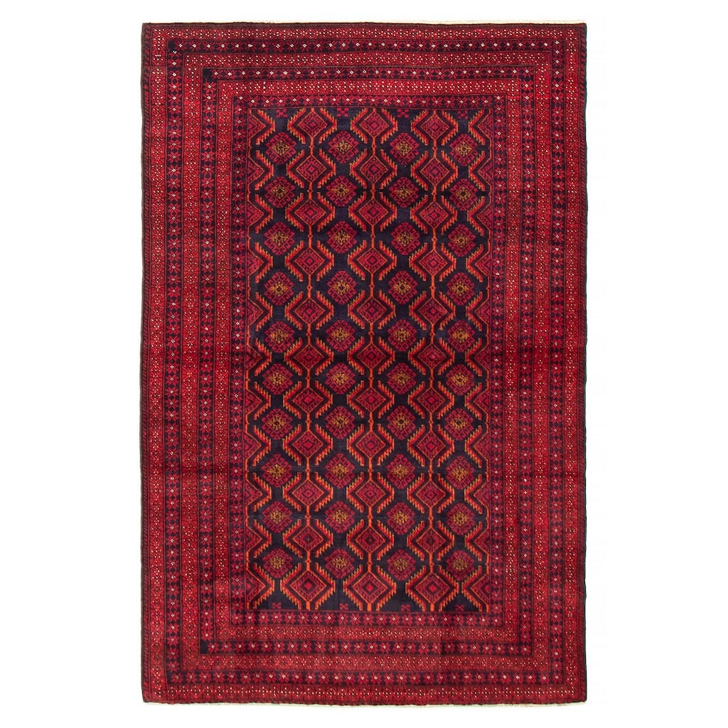 Teimani Red Rug 3'11" x 6'2" - 3'11 x 6'2