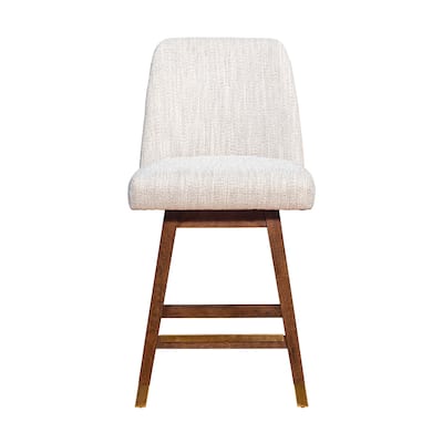 Full Back Swivel Counter Height Bar Stool with Armrest and Foam Cushion Seat Wood Frame for Kitchen