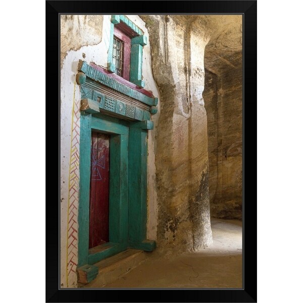"Entrance to Medhane Alem Kesho church" Black Framed Print