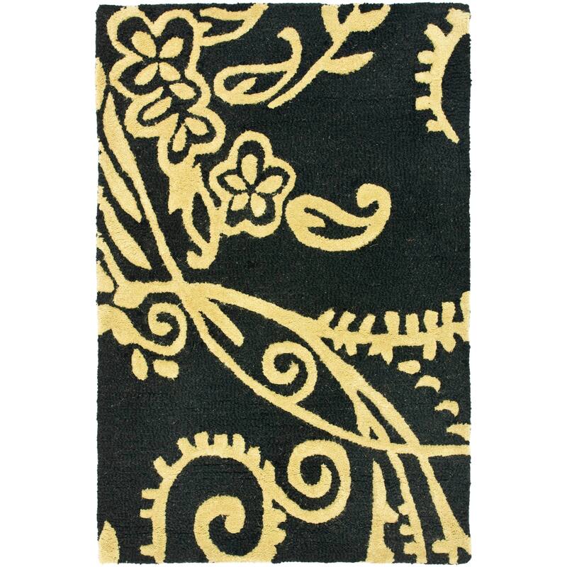 SAFAVIEH Handmade Soho Perla N.Z. Wool Rug - 2' x 3' - Black/Green