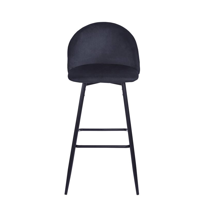 Porthos Home Eisele Bar Stools Set of 2, Velvet Upholstery, Steel Legs