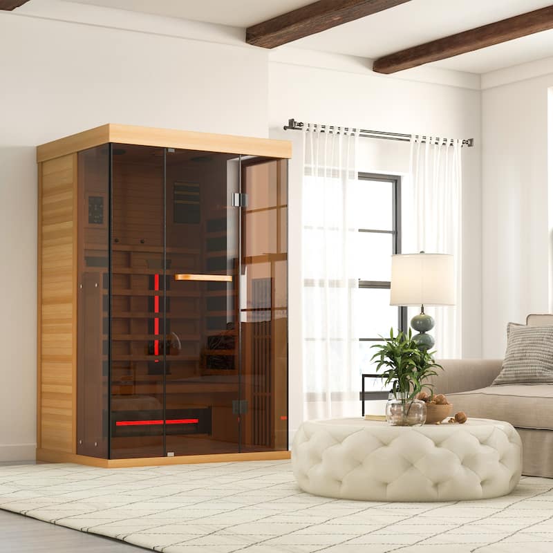 Infrared Sauna up to 4 Person with 15 Minutes Warm-up Heater Tube & Carbon Plate