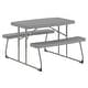 preview thumbnail 2 of 46, Indoor/Outdoor Commercial Grade Kids Folding Picnic Table with Benches - 37.5"D x 32.625"W x 21.5"H