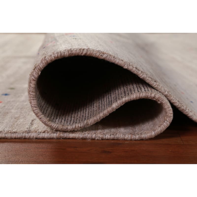 Tribal Gabbeh Oriental Area Rug Hand-Knotted Wool Carpet - 5'9"x 9'0"