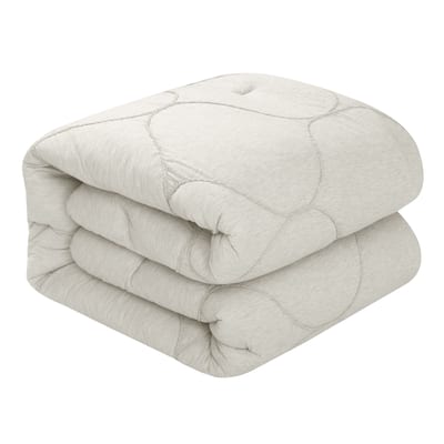 HomeRoots White Queen Polyester 180 Thread Count Washable Down Comforter Set