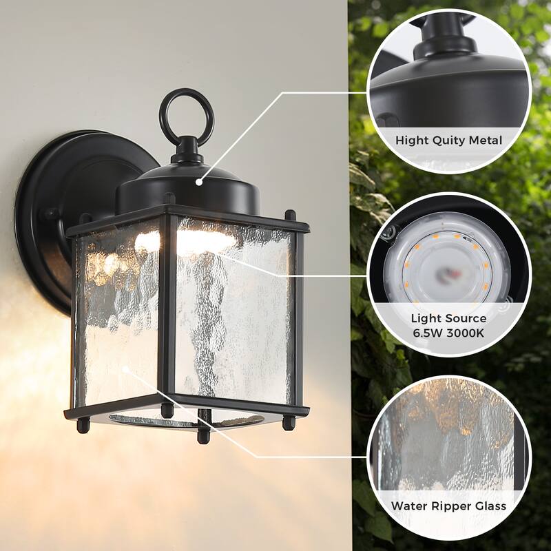 Outdoor Wall Sconce Lights with Clear Glass, Outdoor Garage Sconce Lighting Waterproof Farmhouse for House Patio Doorway
