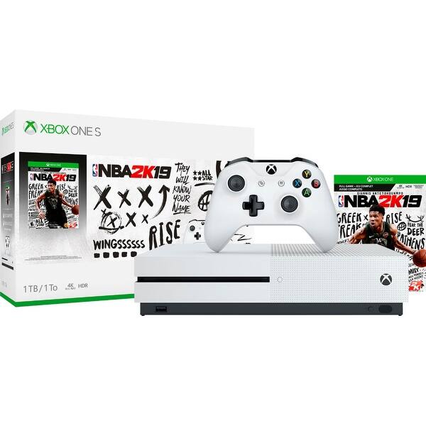 Shop Microsoft Xbox One S 1tb Nba 2k19 Bundle With 4k Ultra Hd Blu Ray White Overstock 26234468