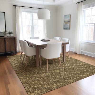 Machine Washable Indoor/ Outdoor Arrows Chantille Rug