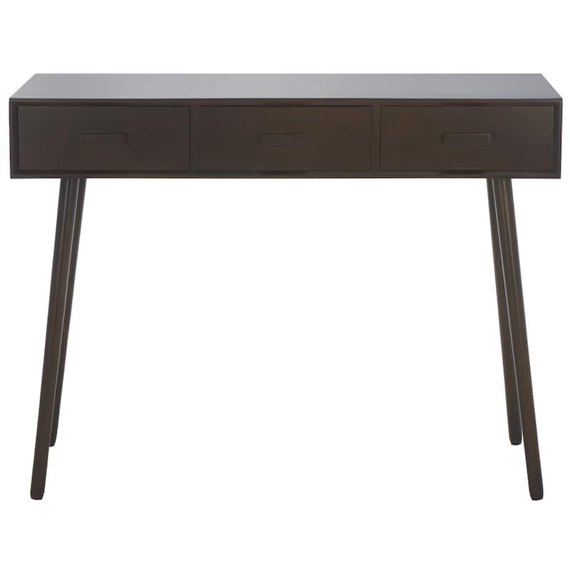 SAFAVIEH Hennie 3-Drawer Console Table - 41.8" x 14.3" x 32" - 42"W x 14"D x 32"H - Dark Chocolate