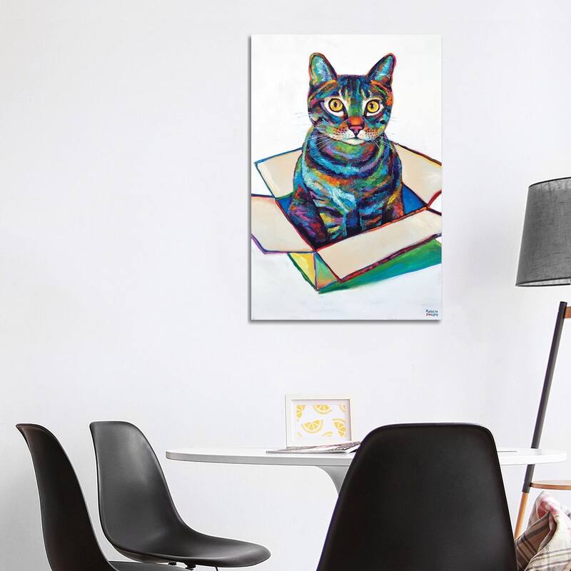 iCanvas "Cat In Box" by Robert Phelps Canvas Print - 40x26x1.5