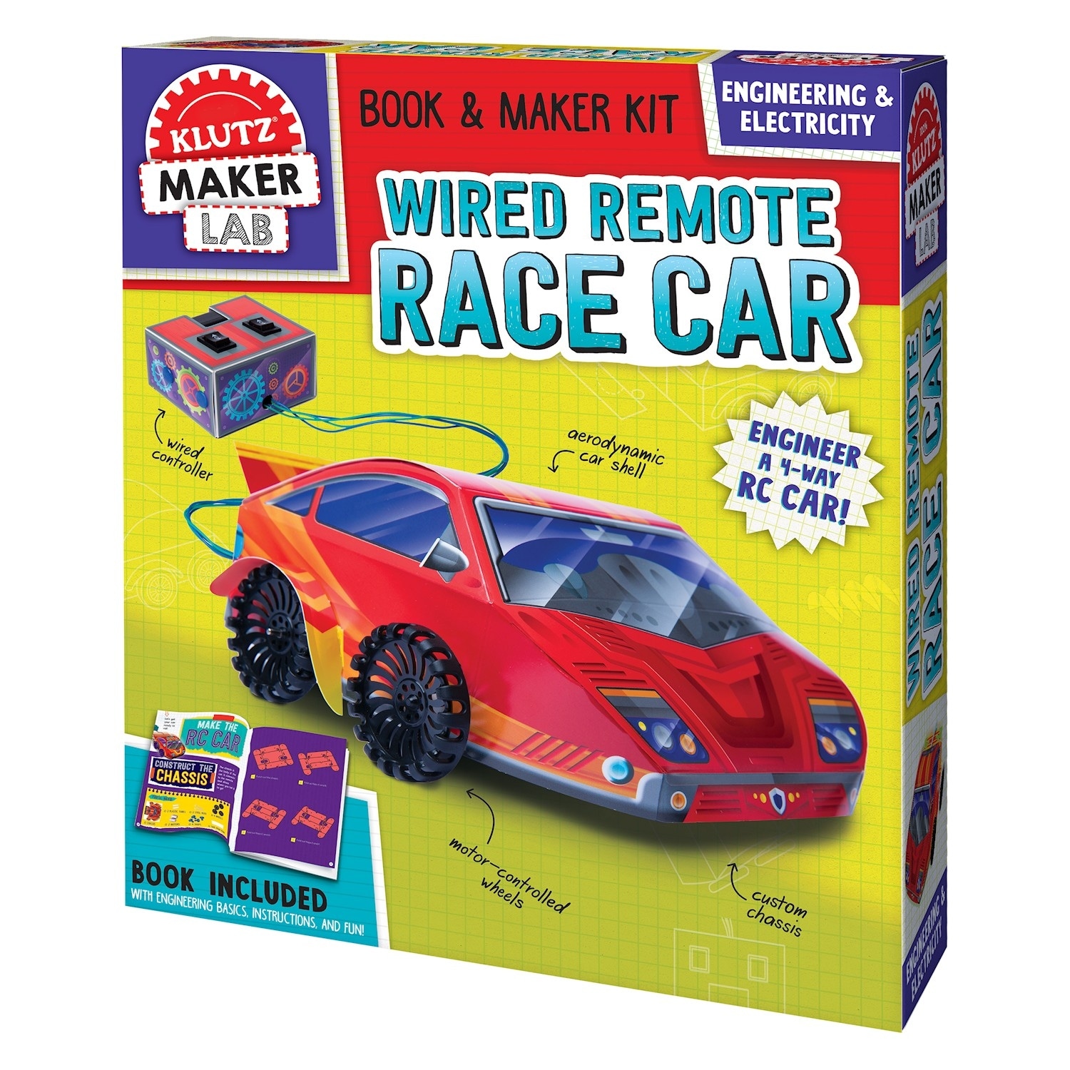Download Klutz Maker Lab Racecar Kit Diy Wired Remote Controlled 4 Way Race Car Building S T E M Contruction Set Toy On Sale Overstock 29797968
