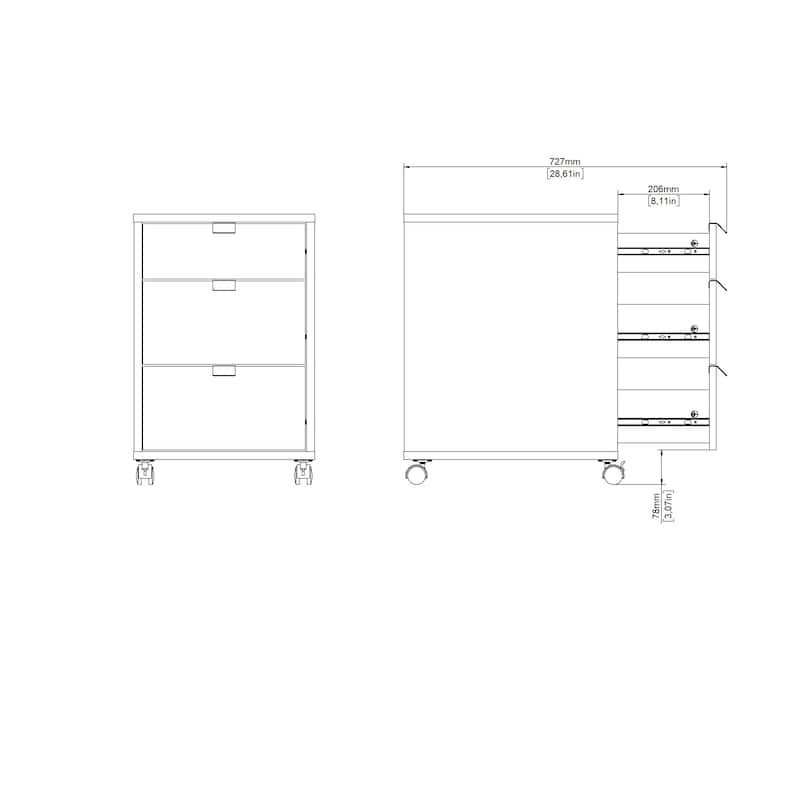Carson Carrington Sign 3-drawer Mobile Cabinet