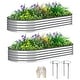 preview thumbnail 29 of 34, Outsunny 2PCS Galvanized Raised Garden Bed, Raised Beds for Gardening with Plant Support Stakes and Rubber Strap Edging