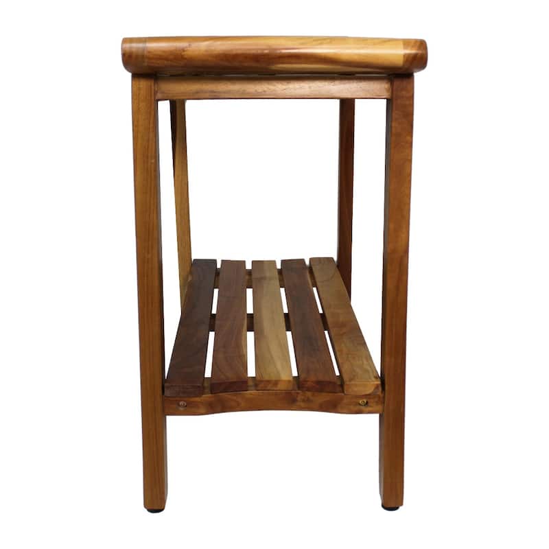 EcoDecors Harmony EarthyTeak 30" Teak Wood Shower Bench - 30 W x 24 T x 14 D
