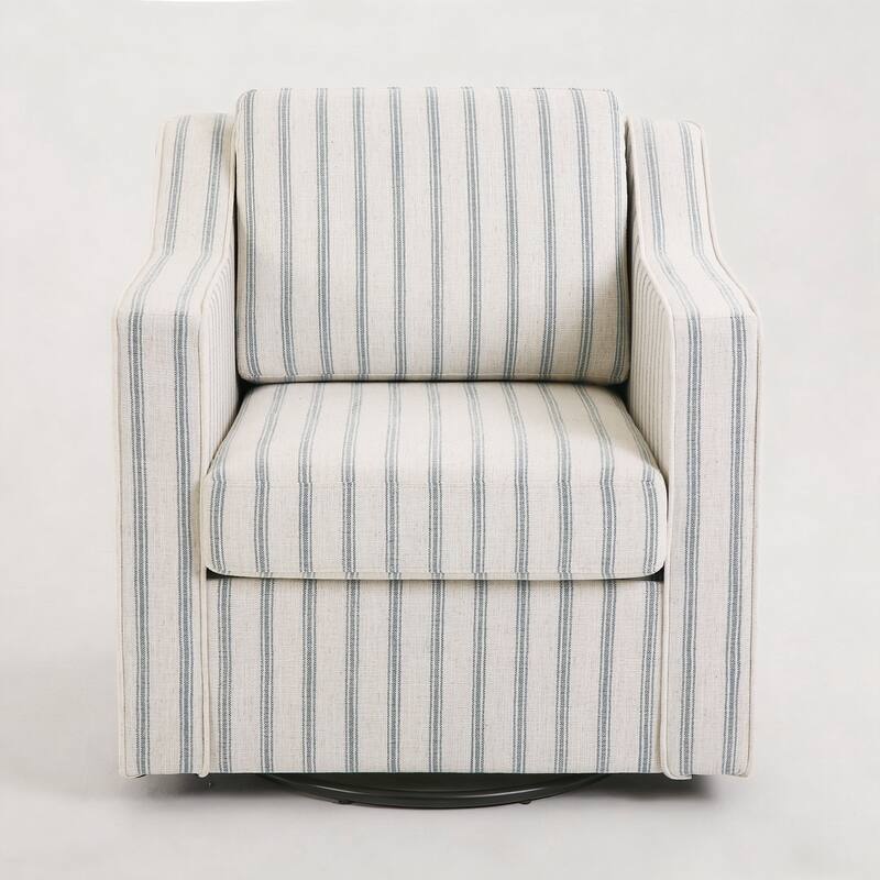 30'' W Vegan Leather/ Chenille Swivel Accent Chair