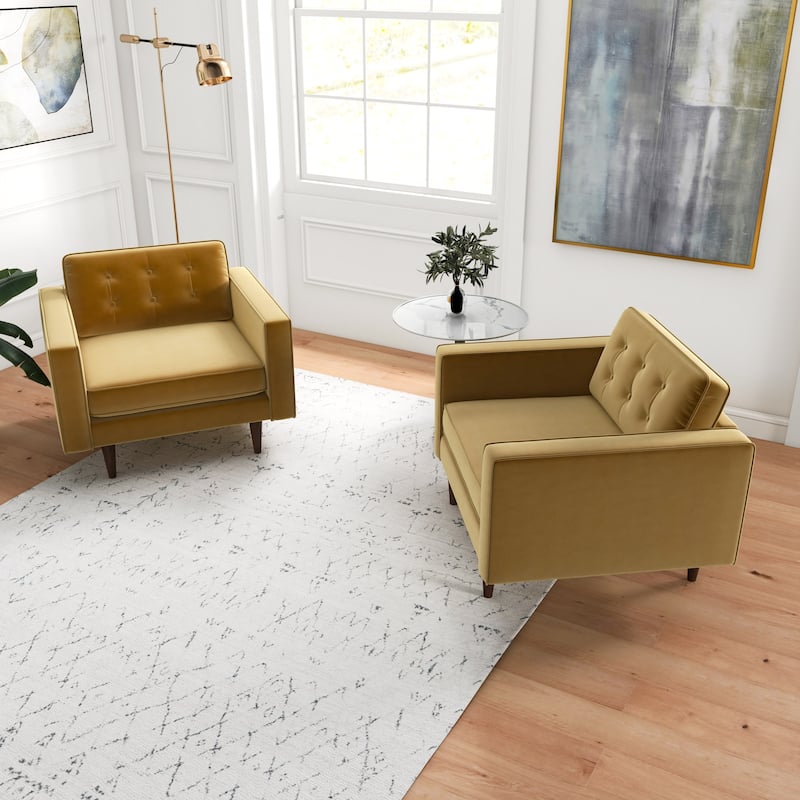 Koda Mid Century Velvet Lounge Chair (Set of 2)
