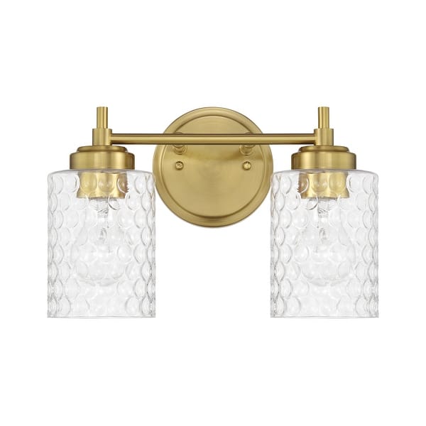 slide 1 of 1, Craftmade Claire 2 Light Vanity - 2 Lights Satin Brass