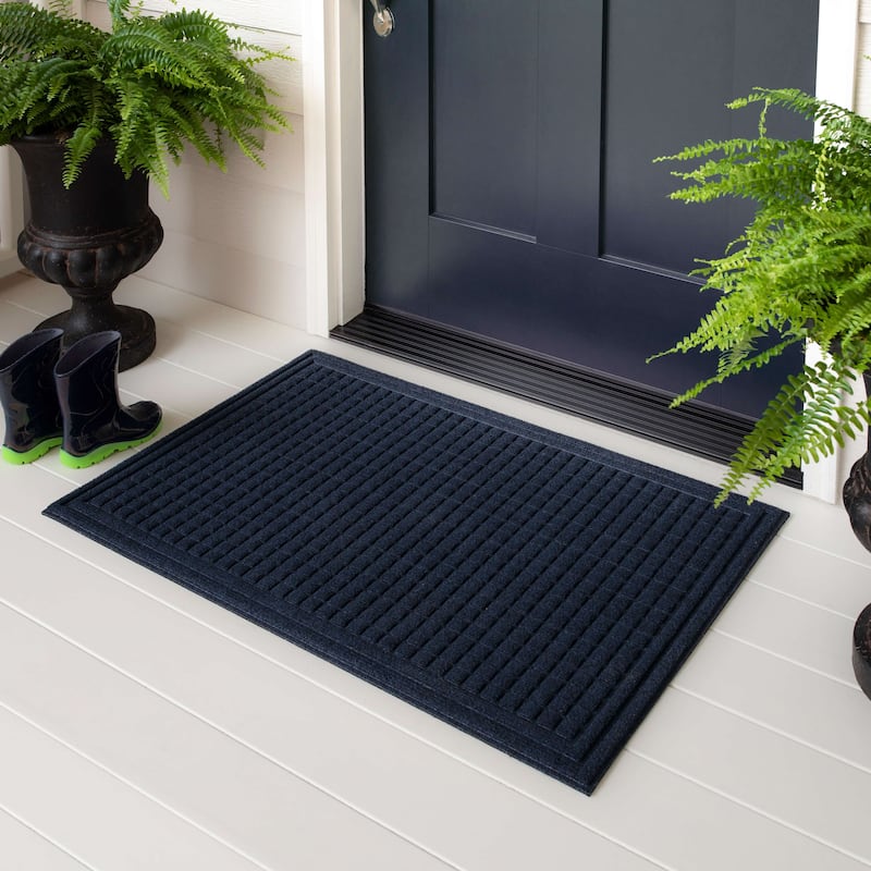 Mohawk Home Waffle Grid Impression Indoor/Outdoor Recycled Rubber All Weather Utility Doormat