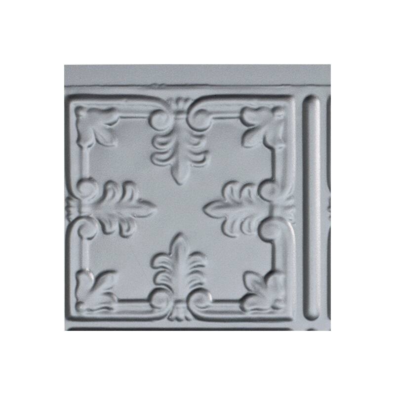 FASÄDE Traditional Style 10 Decorative Vinyl Backsplash Panel - 6x6 Inch Sample - Argent Silver