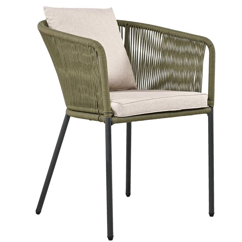 7-Piece Outdoor Garden Dining Table Set with 6 Chairs, Wood Tabletop