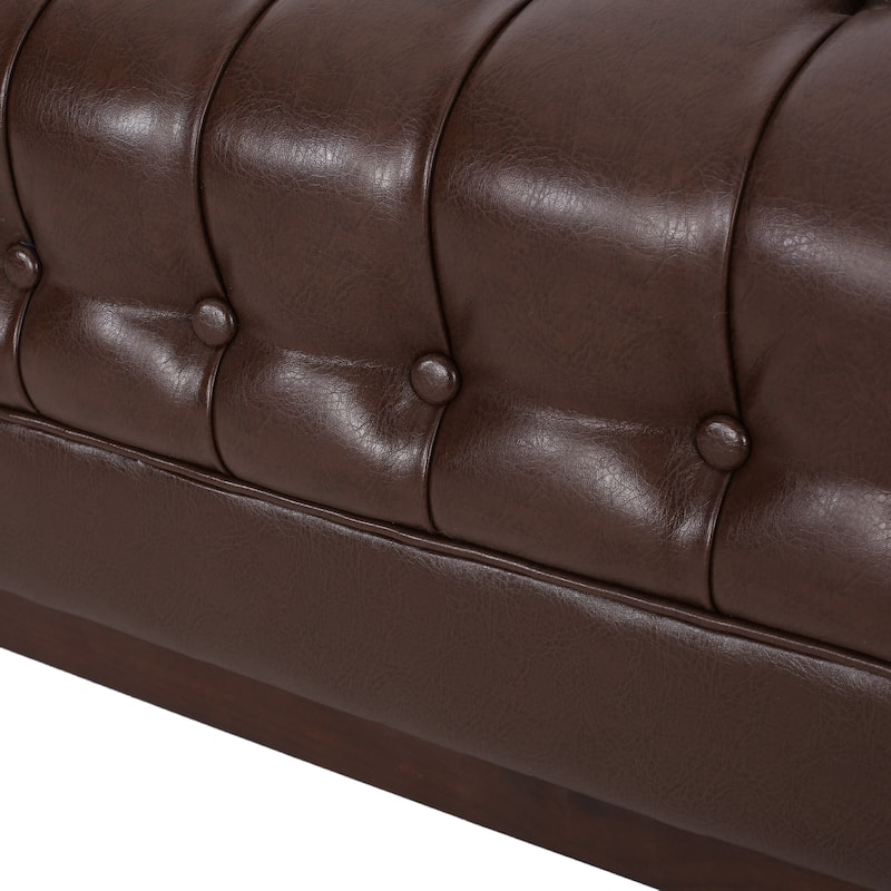 Roomfitters Chesterfield 3-Seater Sofa, Tufted Faux Leather Couch for Living Room