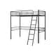 preview thumbnail 8 of 7, Black Twin Size Steel Loft Bed, Full-Length Guardrails, Ladder, Space-Saving, Sturdy Metal Construction
