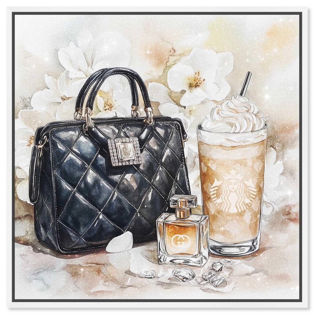 Trinkets and White Floral Canvas by Art Remedy