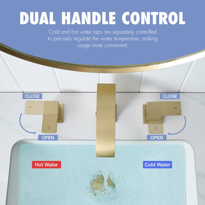 Modern Double Handle Three-Hole Bath Faucet