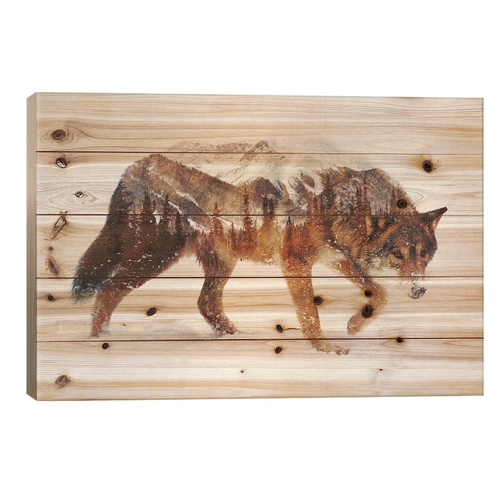 Arctic Wolf Print On Wood by Andreas Lie - Multi-Color