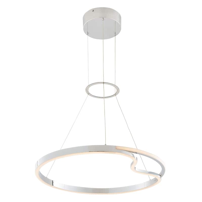 Minsk Single Round Color Changing Integrated LED Chrome Chandelier