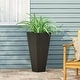 preview thumbnail 13 of 20, Ella Outdoor Modern Cast Stone Planter by Christopher Knight Home