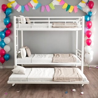 Twin over Full Bunk Bed with Heavy-duty Sturdy Metal