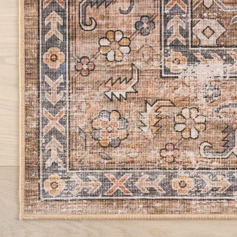 Nuloom Rania SplashGuard Medallion Machine Washable Area Rug