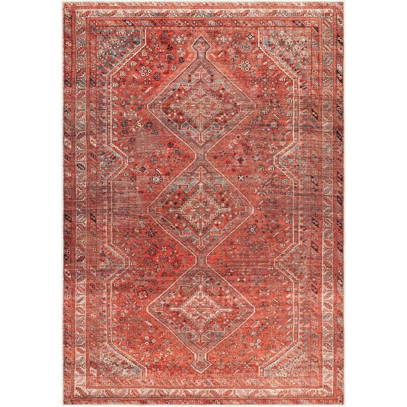 Livabliss Traditional Amelie Medallion Washable Area Rug