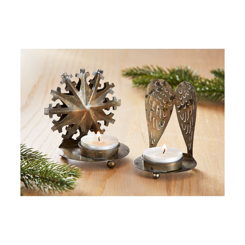 Angel Wings Iron Metal Tealight Candle Holder