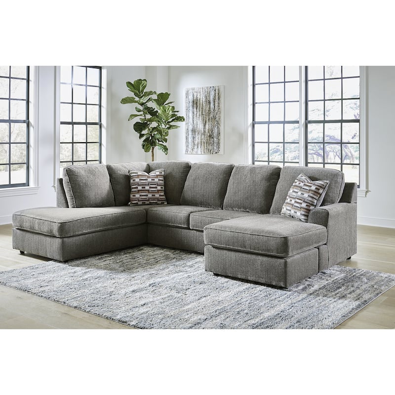 Signature Design by Ashley O'Phannon 2-Piece Sectional with Ottoman - 125" W x 86" D x 38" H - Left Facing