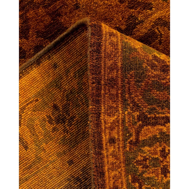 Overdyed, One-of-a-Kind Hand-Knotted Area Rug - Brown - 2' 7" x 15' 10"