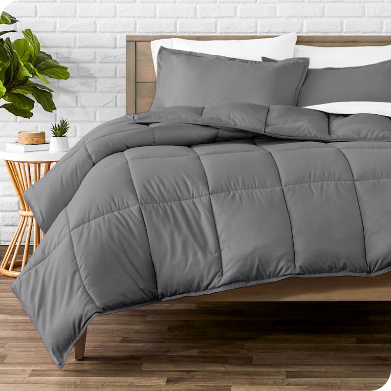 Bare Home Hypoallergenic Down Alternative Comforter Set - Full - Grey