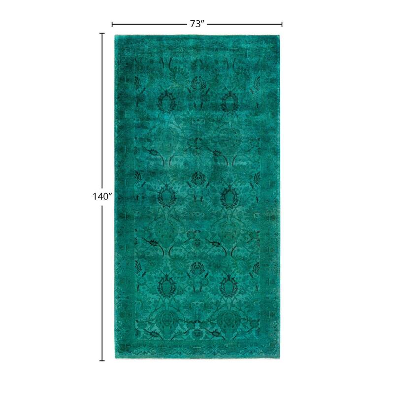 Contemporary Overdyed Wool Hand Knotted Area Rug - 6' 1" x 11' 8"