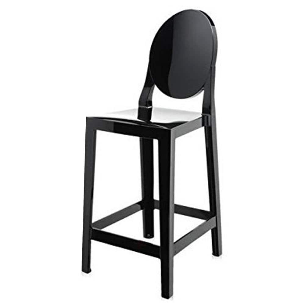 Set of 4 Smoke Modern 25" Seat Bar Stool Counter Height With Backs Plastic Chairs For Home Restaurant Office