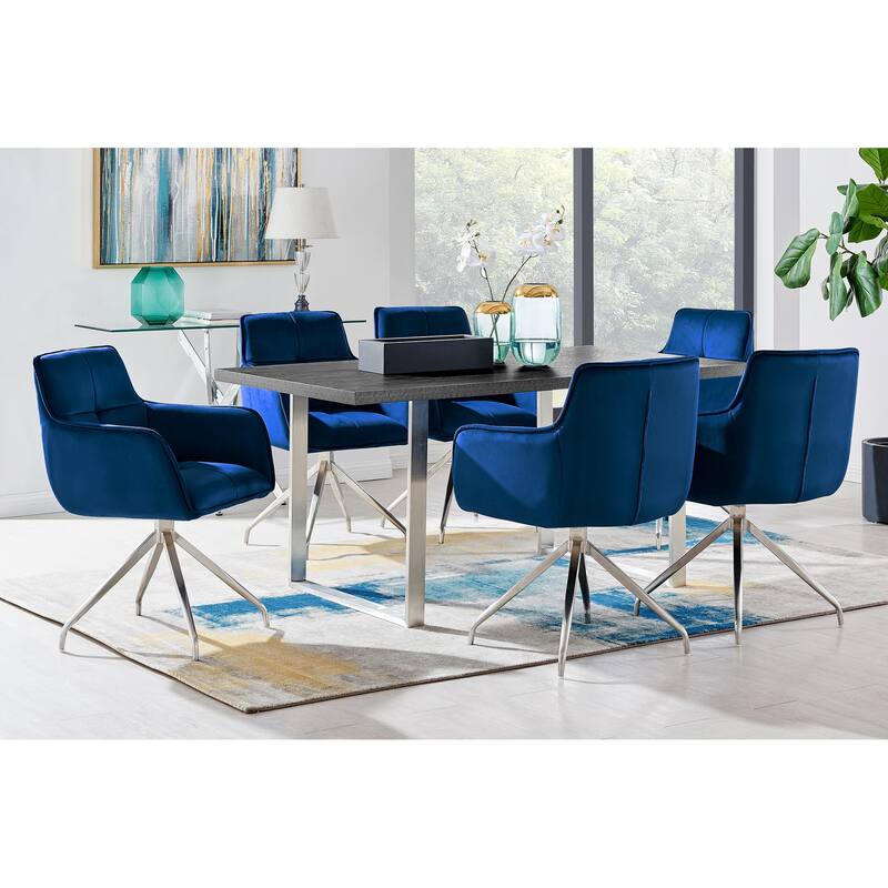 Fenton 63" Dining Table with Charcoal Top & Sled Base