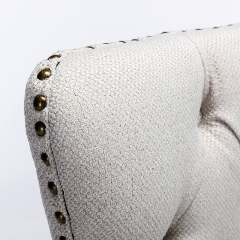 GDF Studio-Nikki Modern Wood Upholstered Dining Chair with Tufted Design, Nailhead Trim, 2-Pcs Set